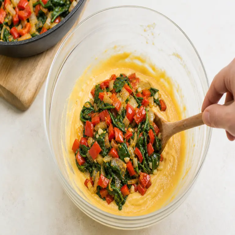 Mini-frittatas au poivron rouge et aux épinards · étape 4