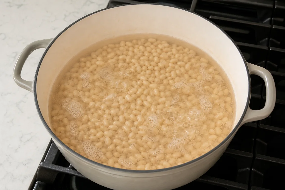 Illustration de l’étape « Étape 2 » pour la recette Ragoût de haricots blancs avec des liens chipotles.