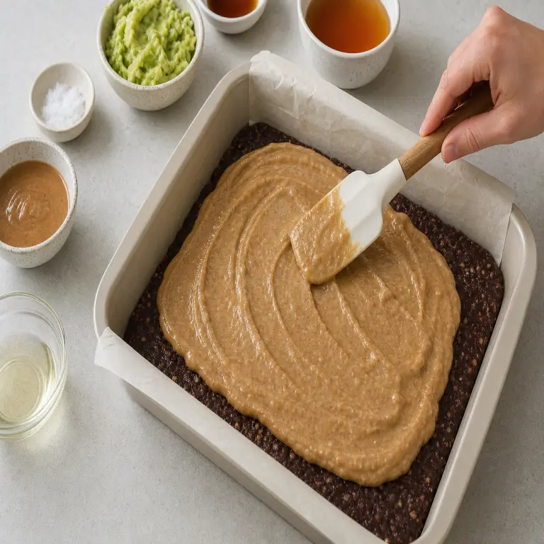 Fudge double couche chocolat-amande · étape 4