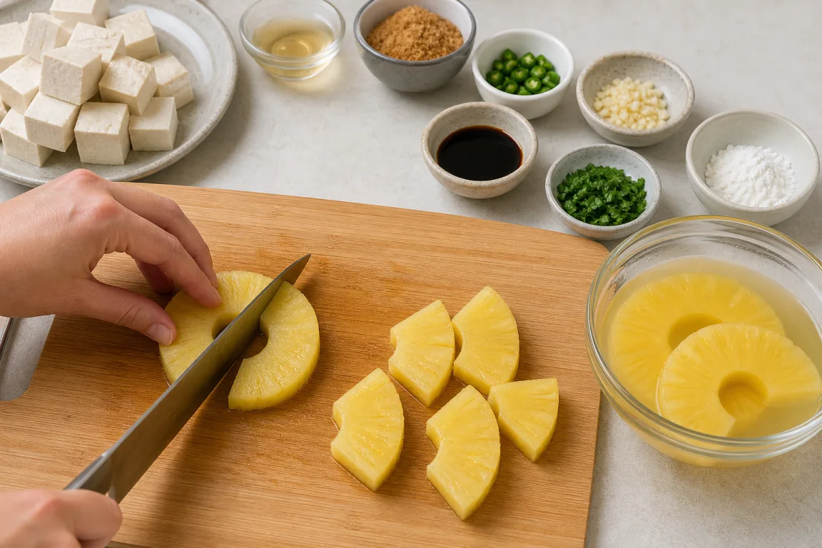 Illustration de l’étape « Étape 5 » pour la recette Stacks thaïlandais doux Chili Tofu.