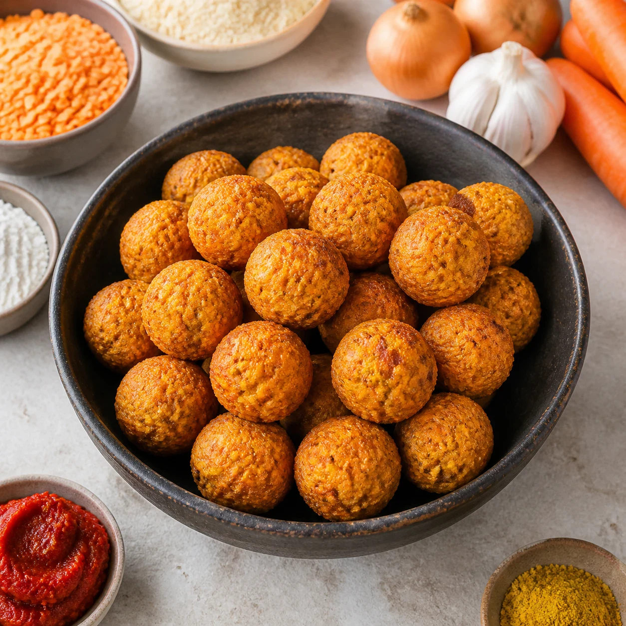 Boulettes de lentilles corail pour l'apéro