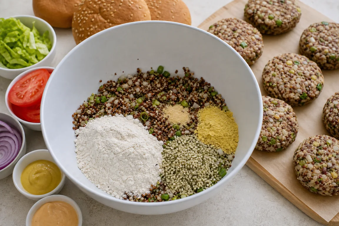 Illustration de l’étape « Étape 5 » pour la recette Sandwich rouge à quinoa à double couche.