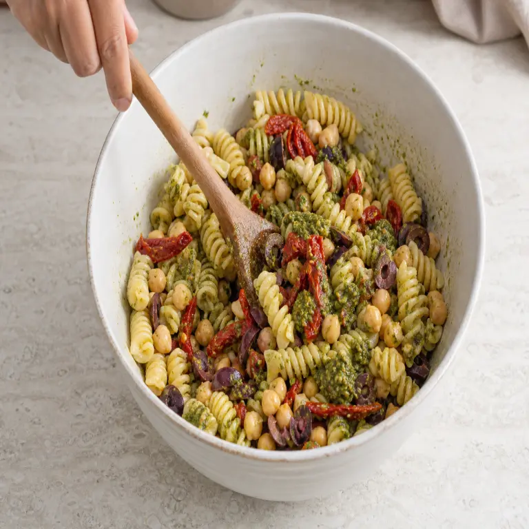 Salade de pâtes au pesto · étape 2