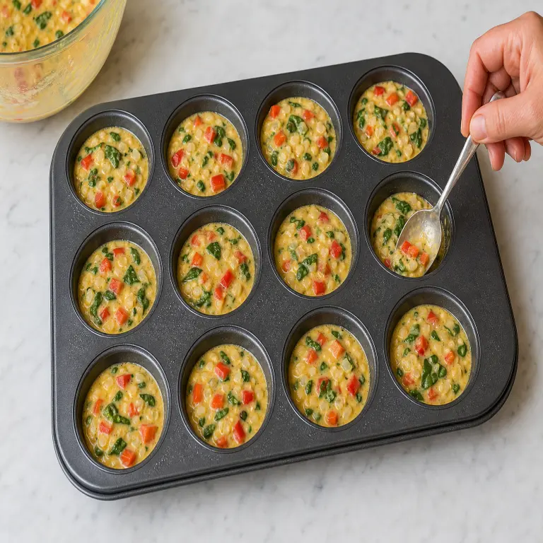 Mini-frittatas au poivron rouge et aux épinards · étape 5