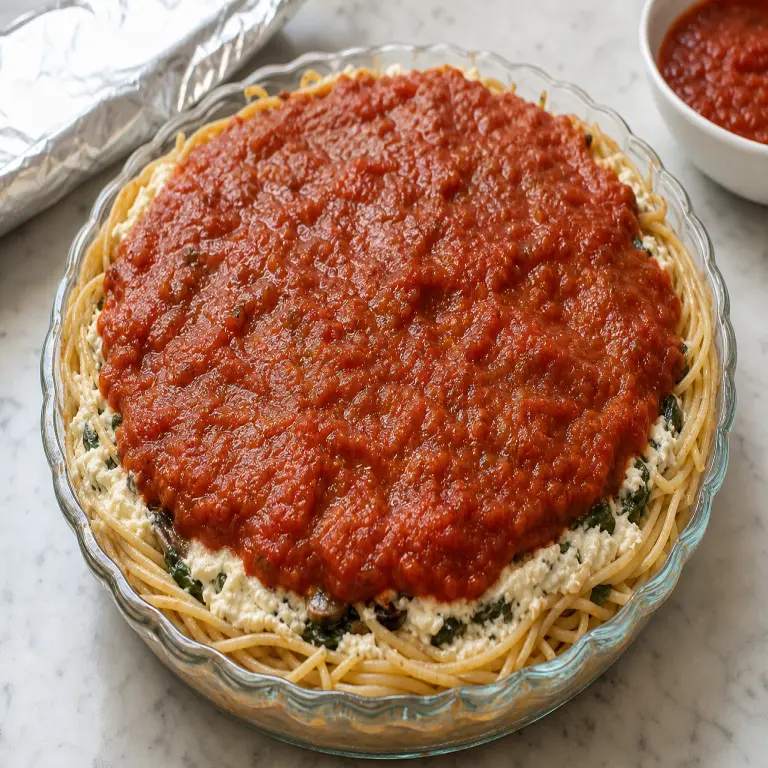 Tarte de spaghettis · étape 5
