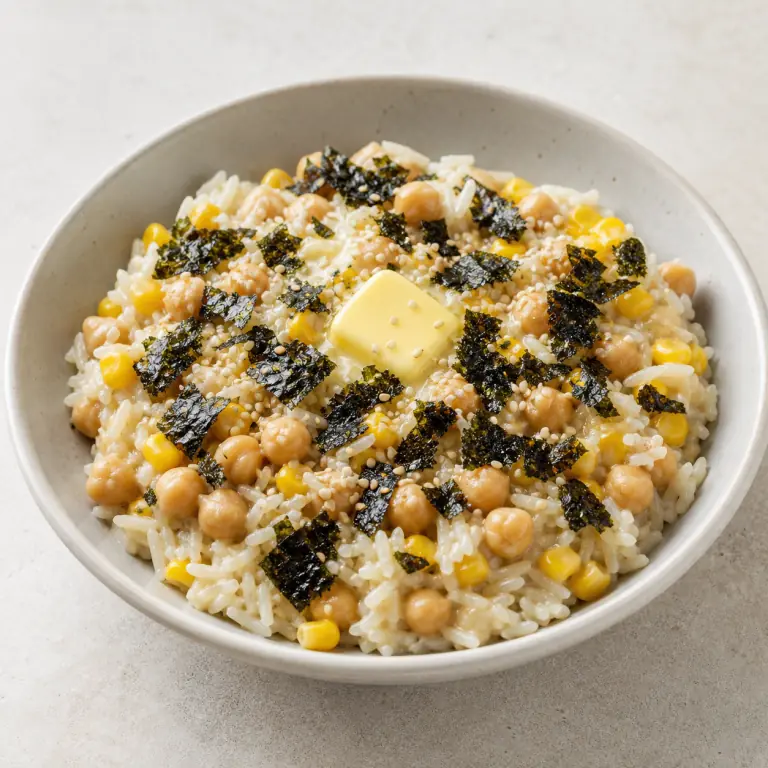 Riz pois chiches maïs nori