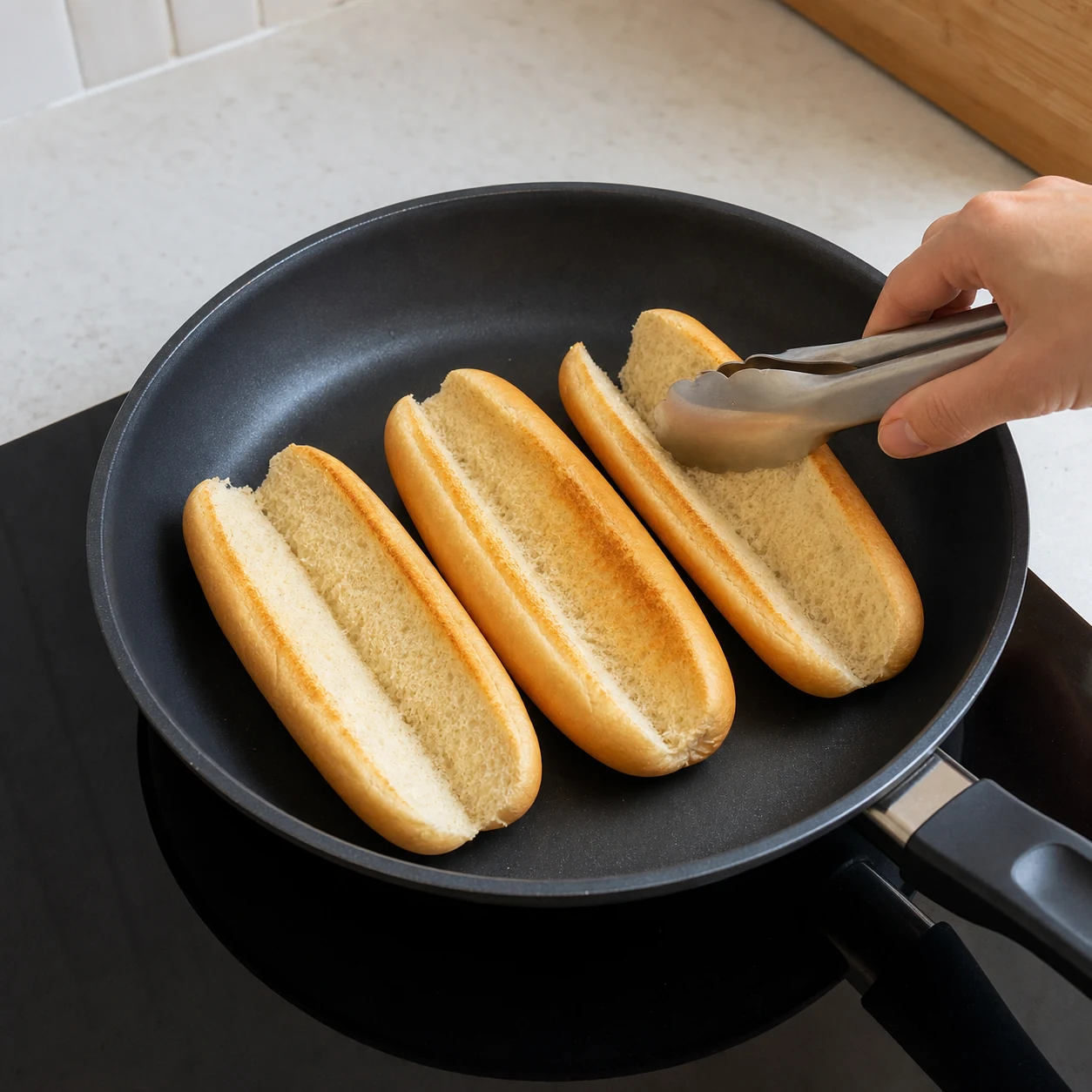 Hot-dogs chipolatas — réchauffer les pains