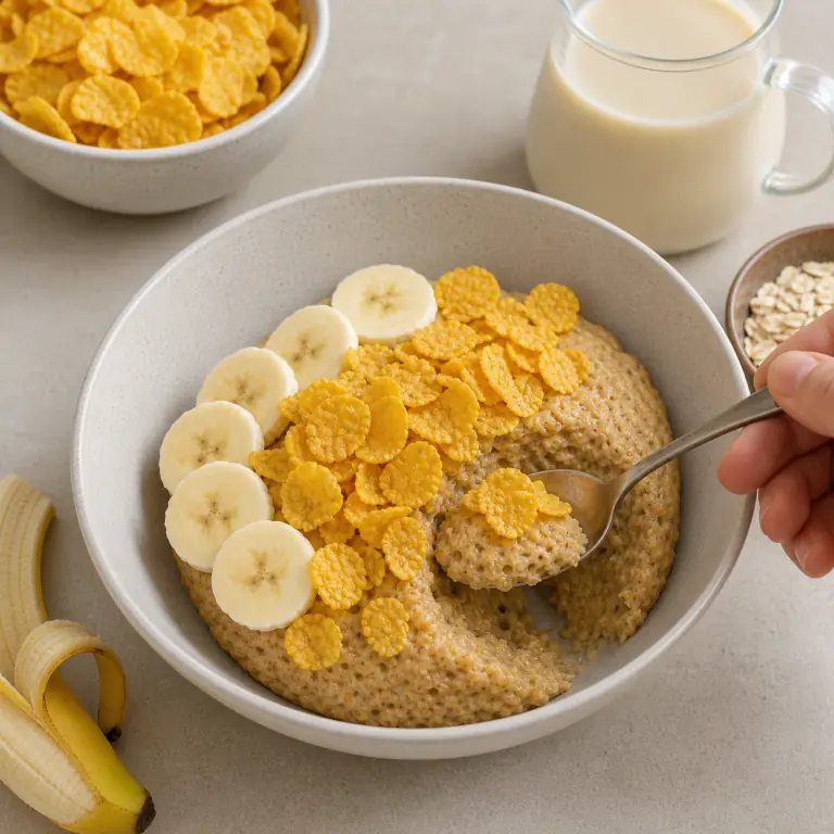Le pancake bowl avoine banane terminé.
