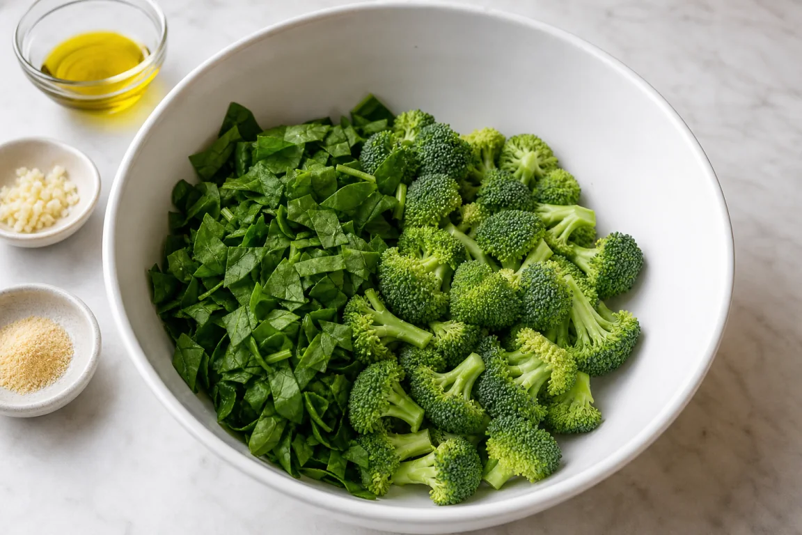 Illustration de l’étape « Étape 3 » pour la recette Brocoli Épinards farcis Baguette.
