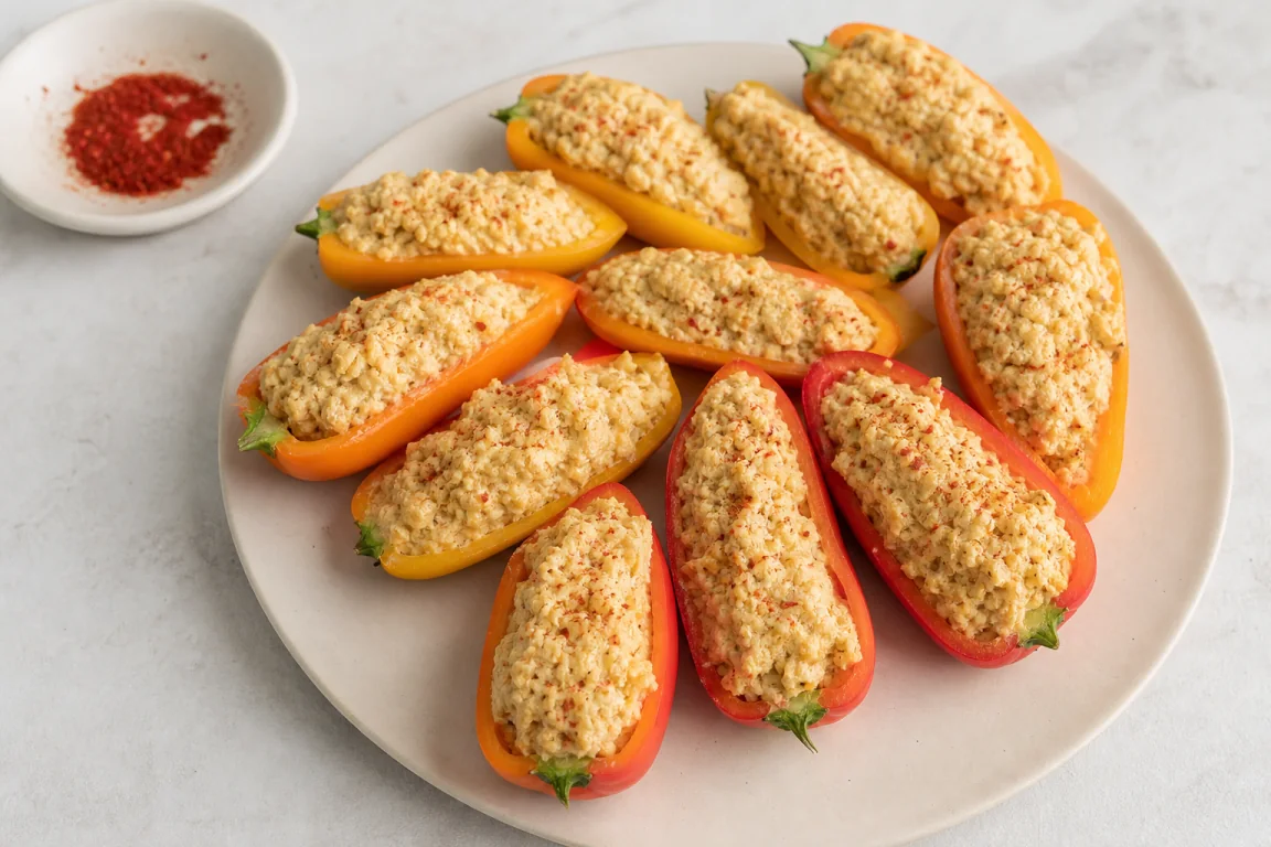 Illustration de l’étape « Étape 3 » pour la recette Mini-poivrons farcis au pois chiche Tempeh.