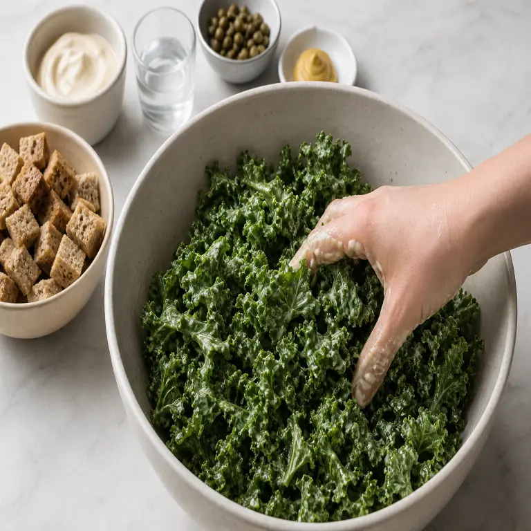 Salade César au chou kale · étape 5