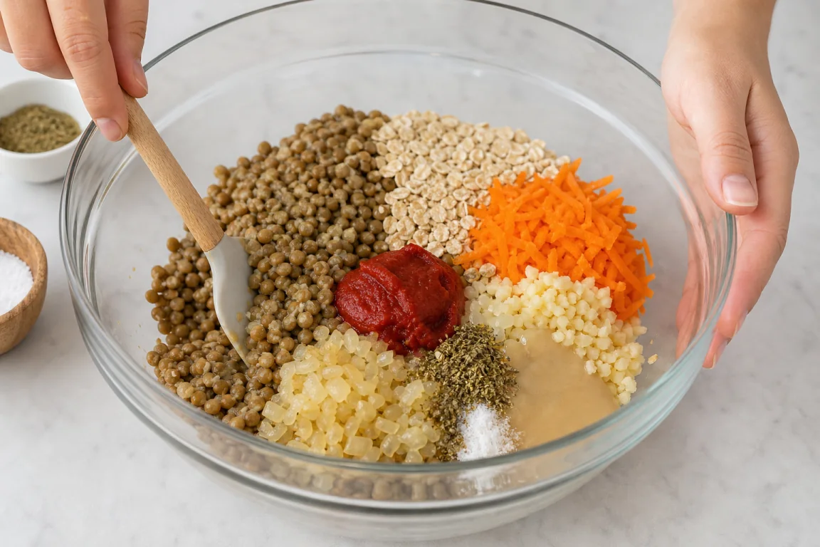 Illustration de l’étape « Étape 4 » pour la recette Boules de lentilles dans une sauce rouge douce et épicée.