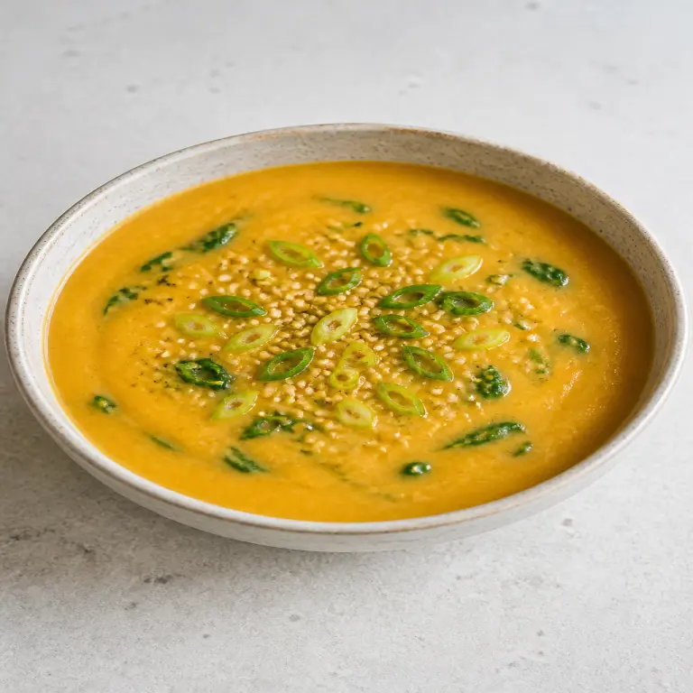 Soupe de courge butternut au tahini