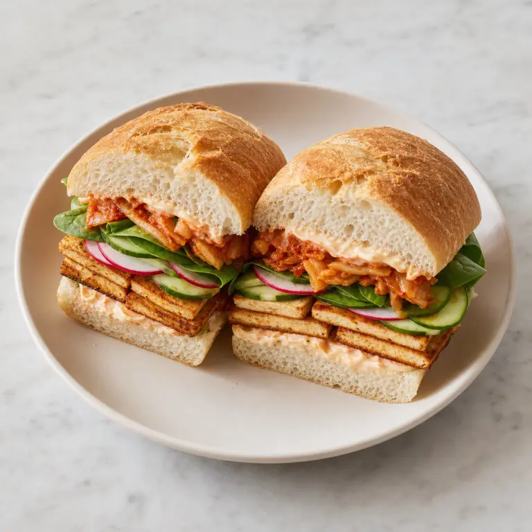 Sandwich au tofu et au kimchi