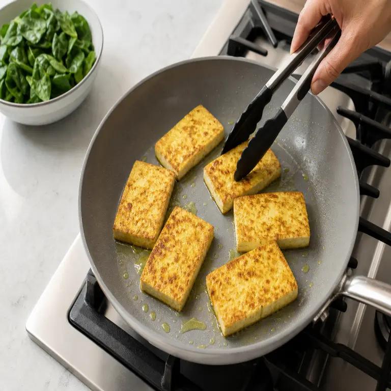 Tofu à la florentine · étape 3