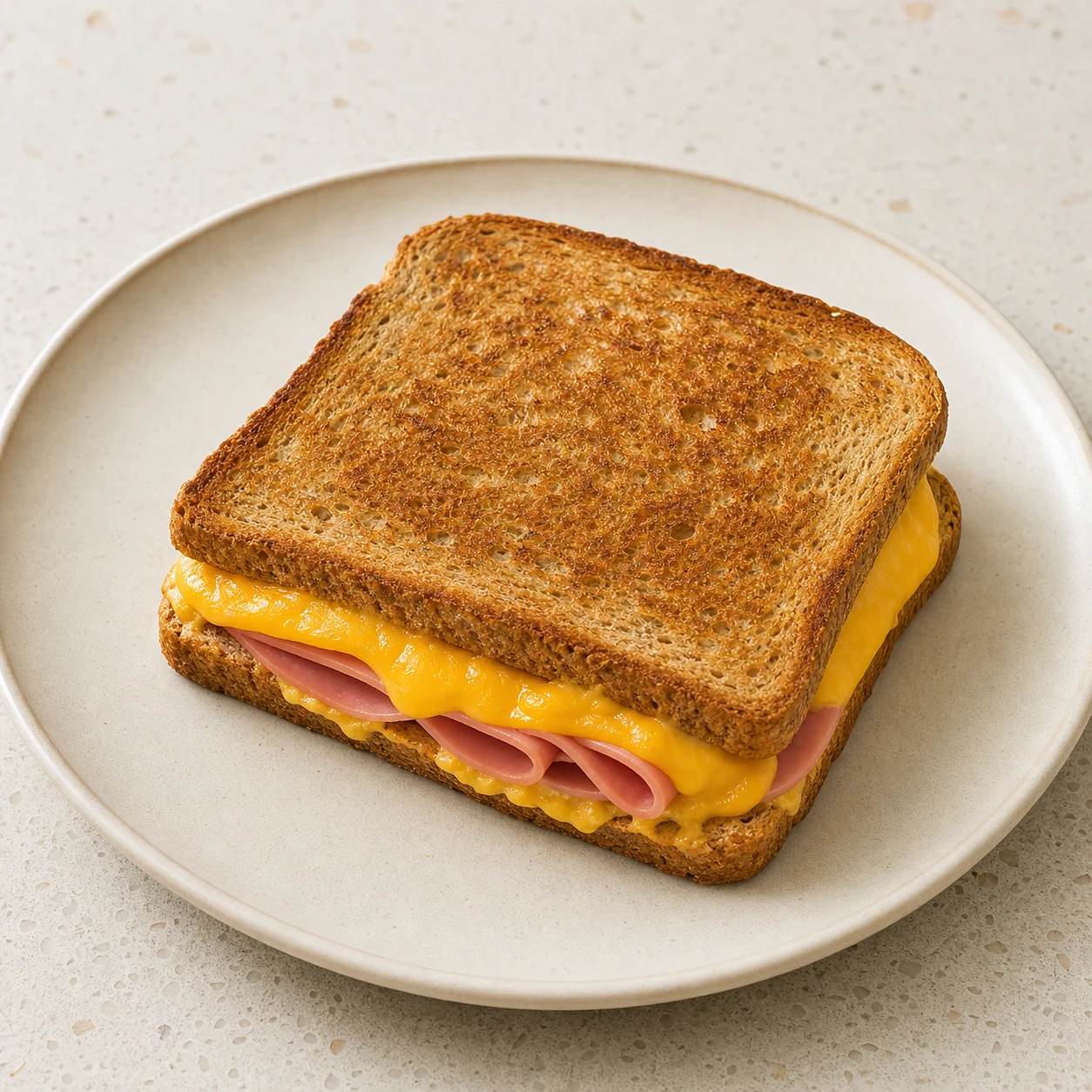 Croque jambon-cheddar — vérifier et servir