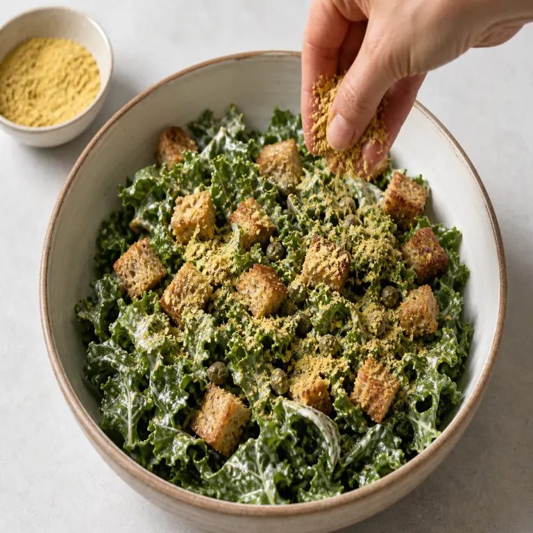 Salade César au chou kale · étape 6