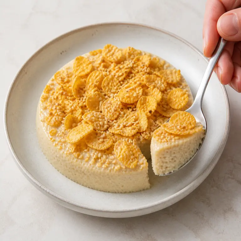 Le pudding avoine soja sésame terminé.