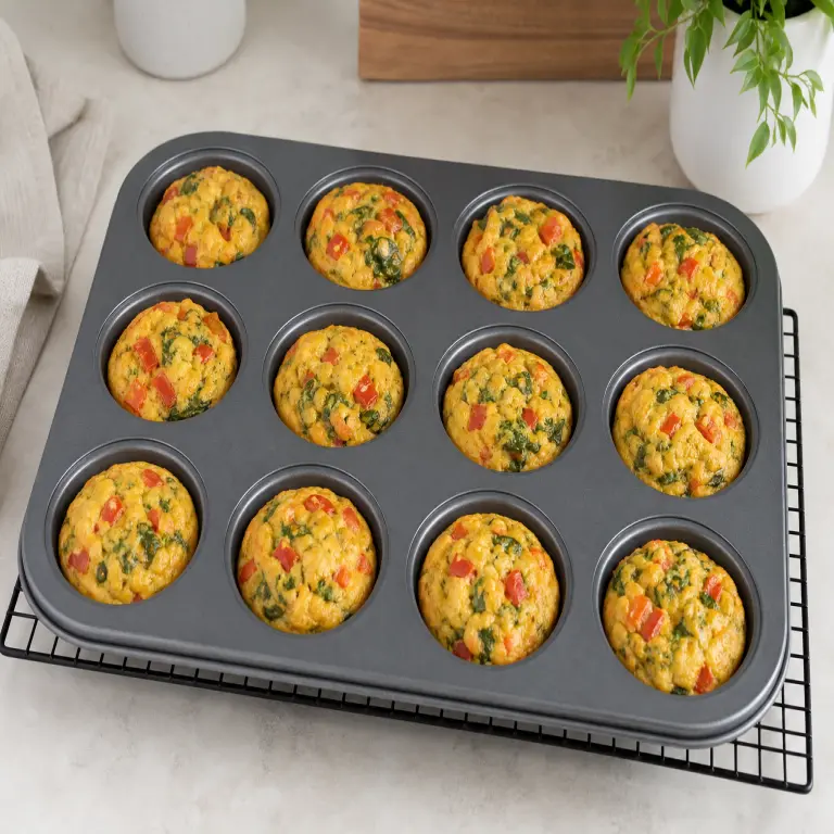 Mini-frittatas au poivron rouge et aux épinards · étape 6