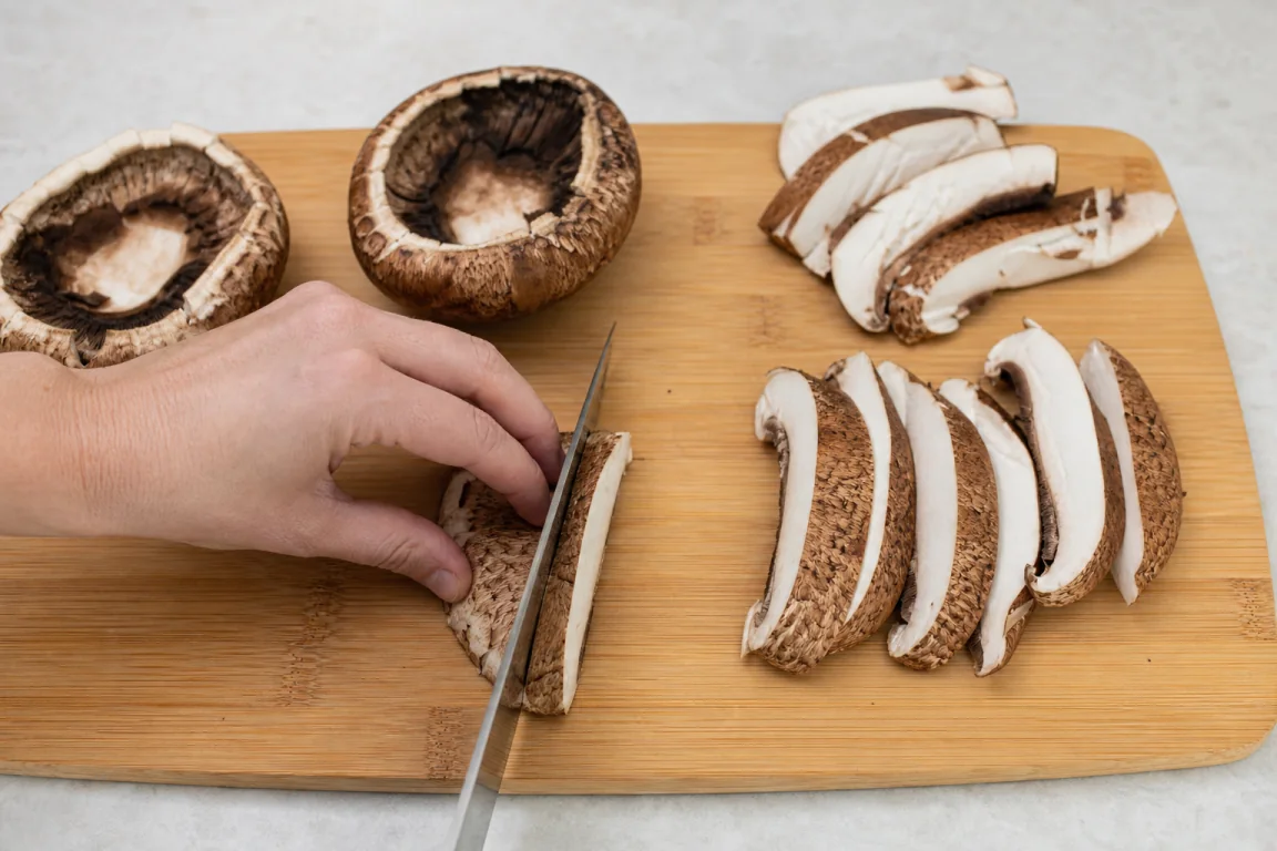 Illustration de l’étape « Étape 1 » pour la recette Portabella Champignon Gyro.