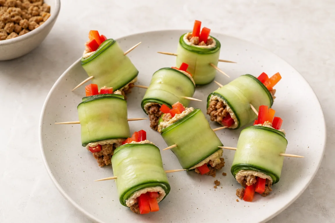 Illustration de l’étape « Étape 4 » pour la recette Cucumber Seitan Rollups.