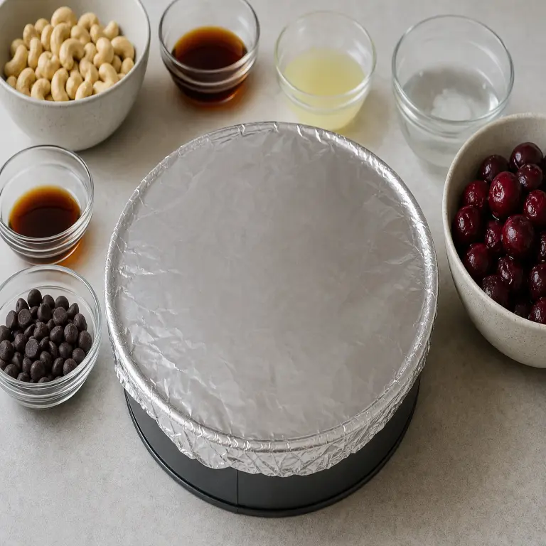 Cheesecake sans cuisson au chocolat et aux cerises · étape 7