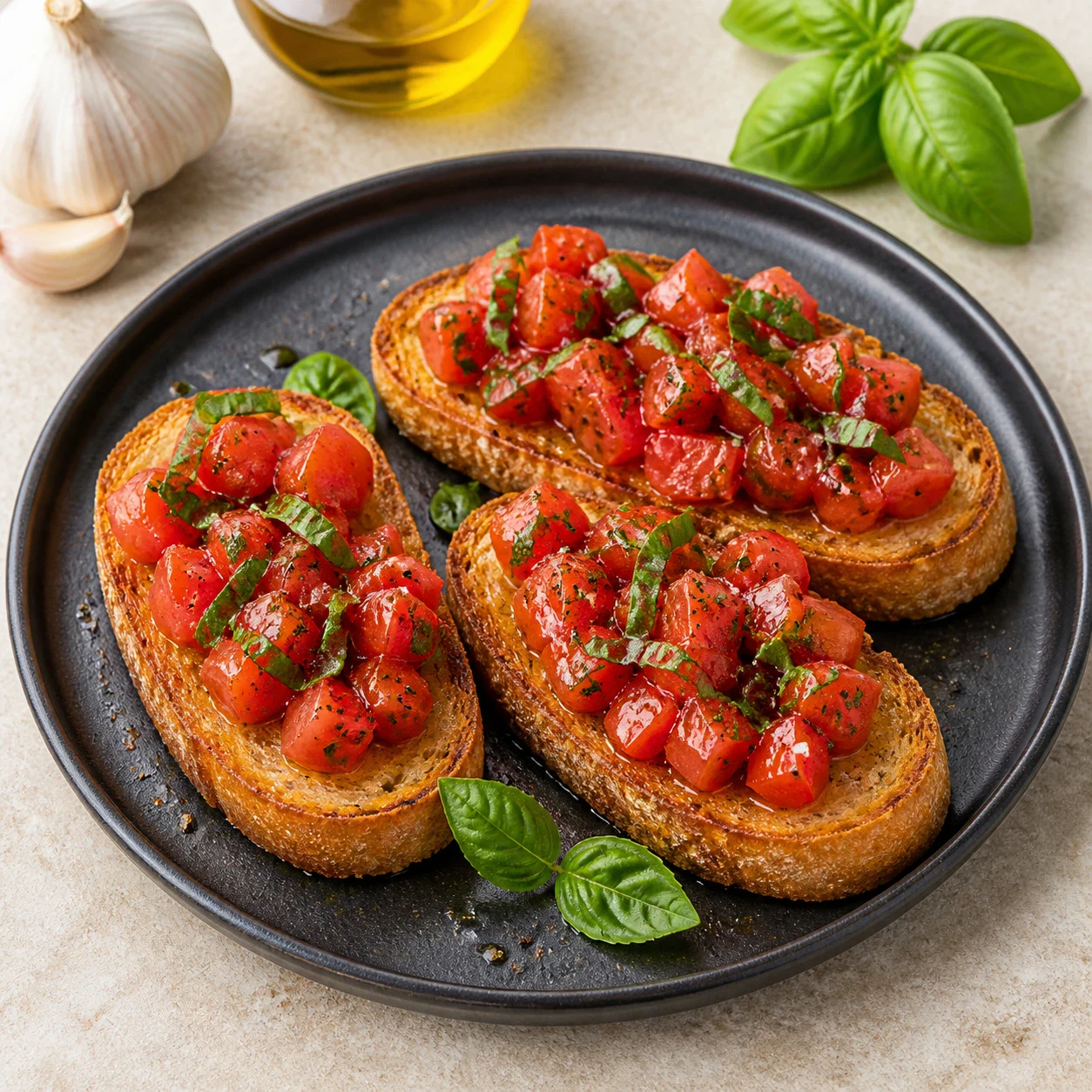 Bruschetta tomate basilic