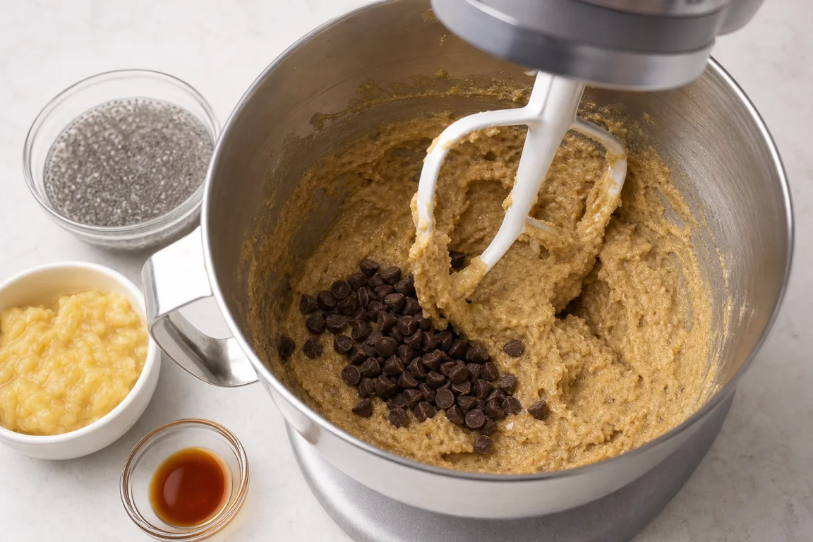 Illustration de l’étape « Étape 4 » pour la recette Cookies de protéines de pain de banane au chocolat.