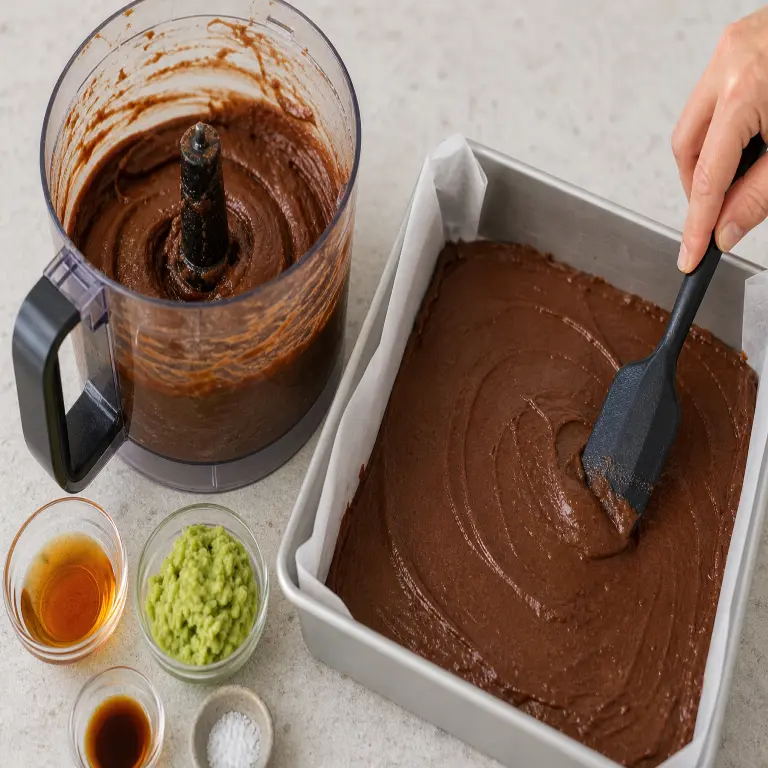 Fudge double couche chocolat-amande · étape 3