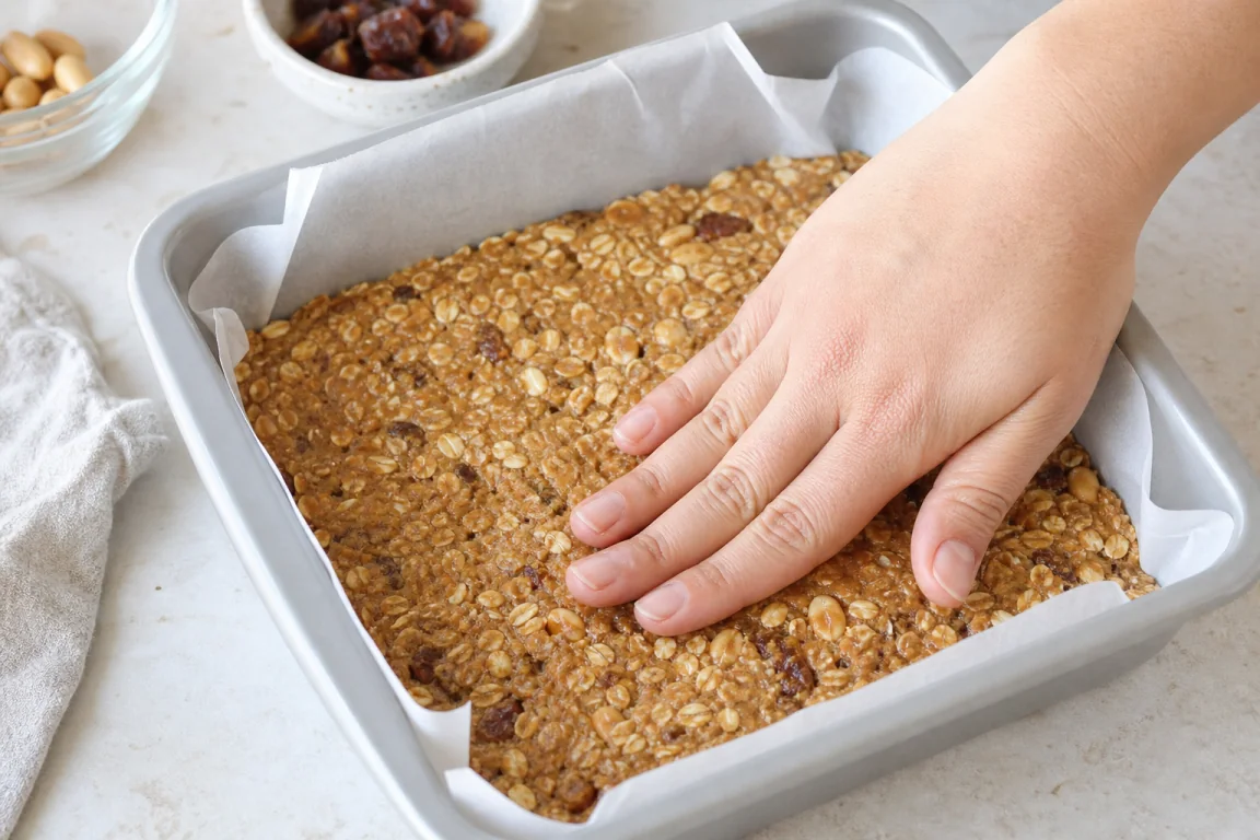 Illustration de l’étape « Étape 4 » pour la recette Carrés de snack au beurre d'arachide.