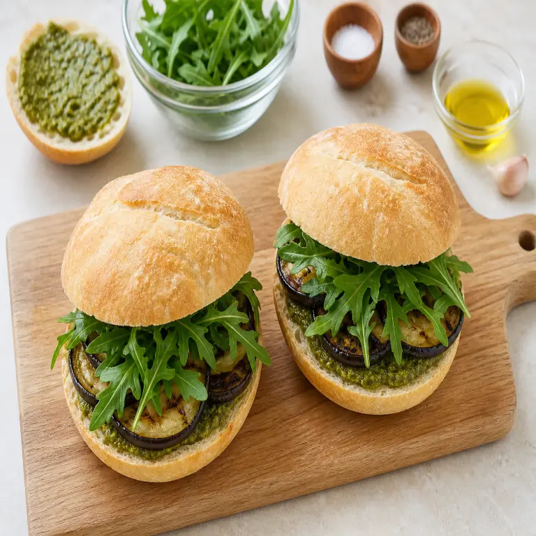 Sandwich à l’aubergine et au pesto · étape 4