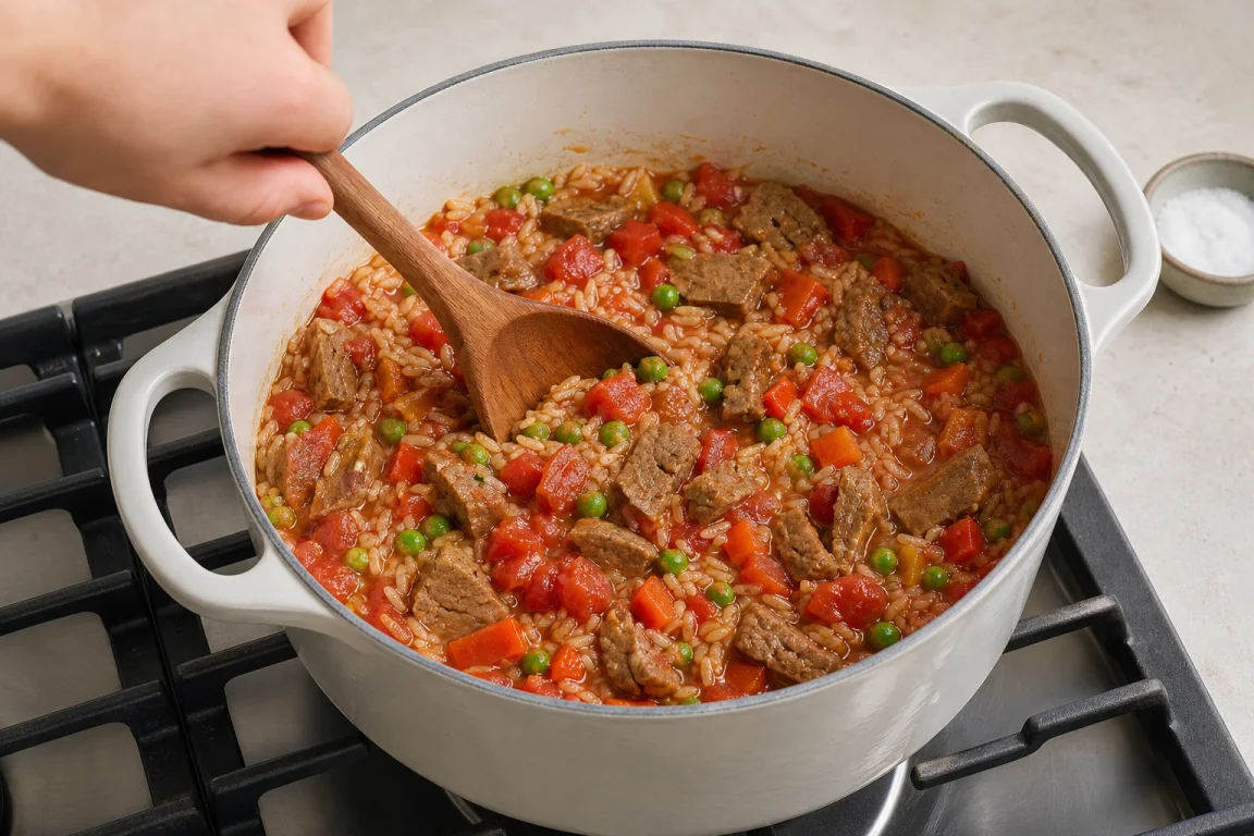 Illustration de l’étape « Étape 2 » pour la recette Arroz Con Seitan.