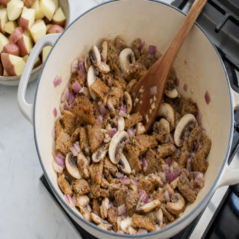 Ragoût de seitan · étape 1