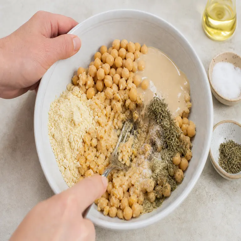 Burgers de pois chiches et champignons · étape 3