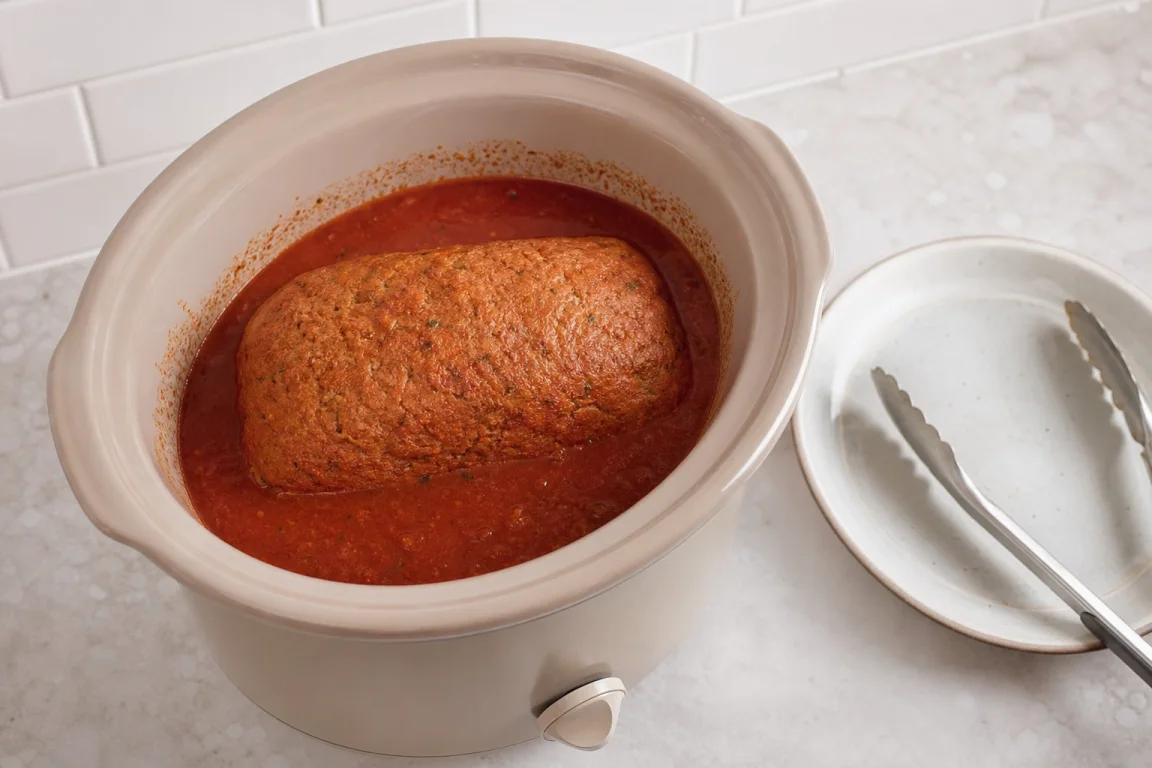 Illustration de l’étape « Étape 5 » pour la recette Boudin de seitan à mijoter pour tranches fines et miettes.