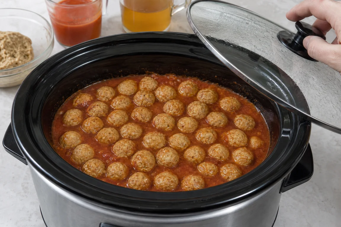 Illustration de l’étape « Étape 4 » pour la recette Boulettes de seitan polyvalentes à la mijoteuse.