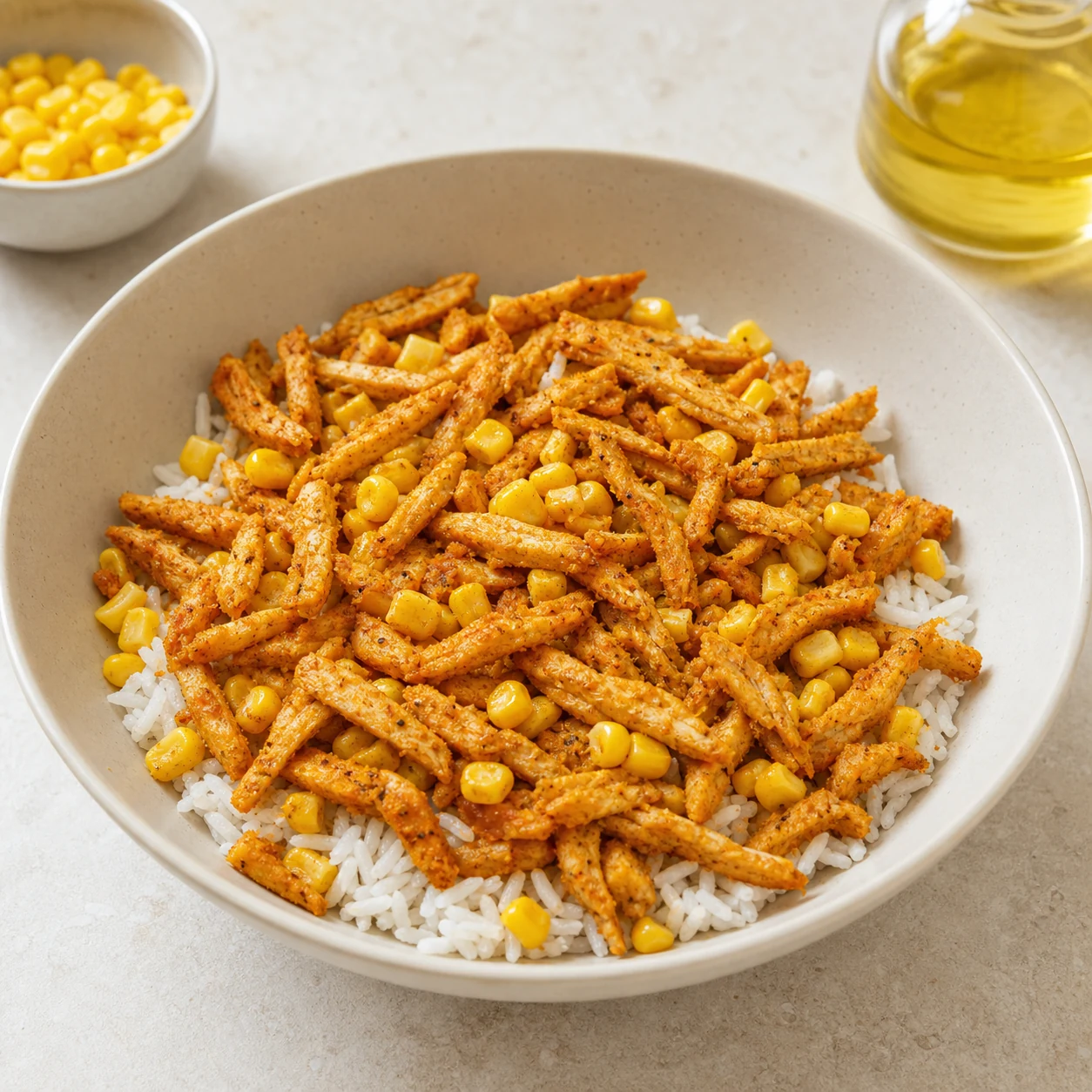 Bol Tex-Mex maïs-riz — assembler les bols