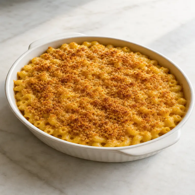 Macaronis au fromage végétal gratinés