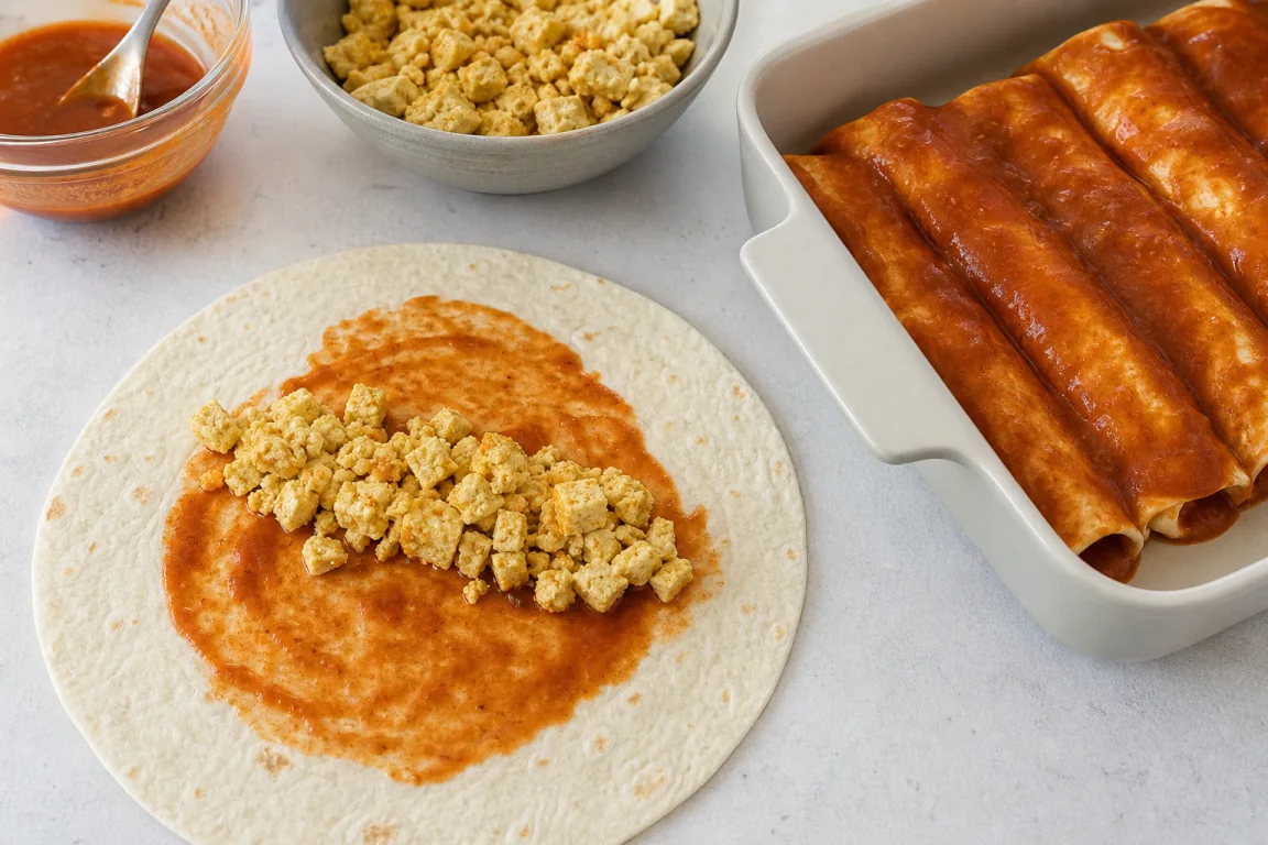 Illustration de l’étape « Étape 8 » pour la recette Mélange de protéines Enchilada Petit déjeuner.