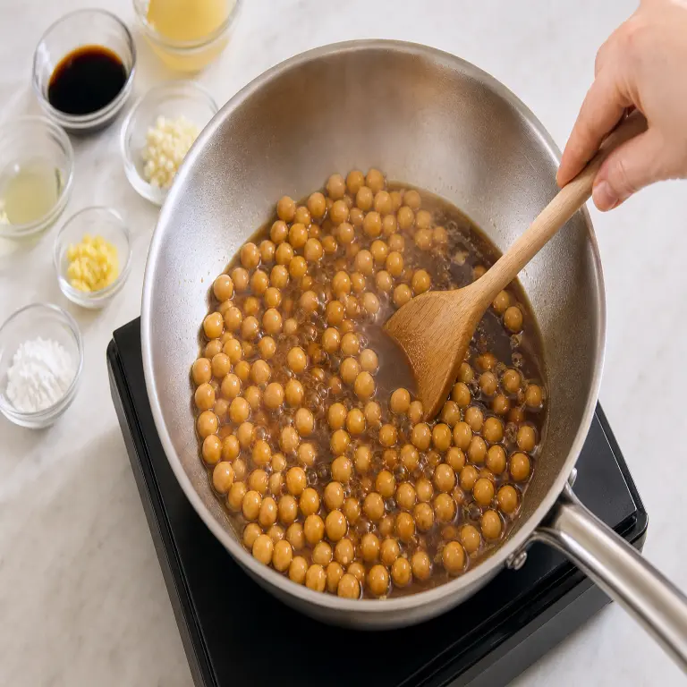 Nouilles teriyaki aux pois chiches · étape 4