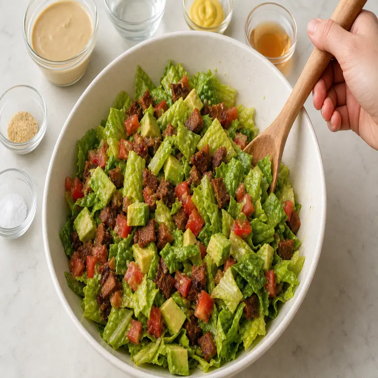 Salade façon BLT au bacon végétal · étape 2