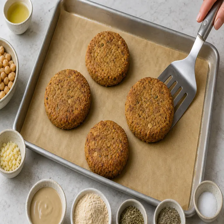 Burgers de pois chiches et champignons · étape 5
