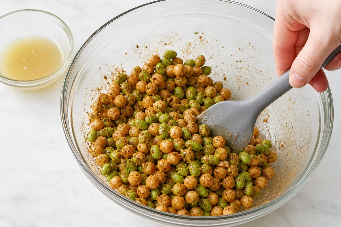 Illustration de l’étape « Étape 5 » pour la recette Édamame torréfié et pois chiches.