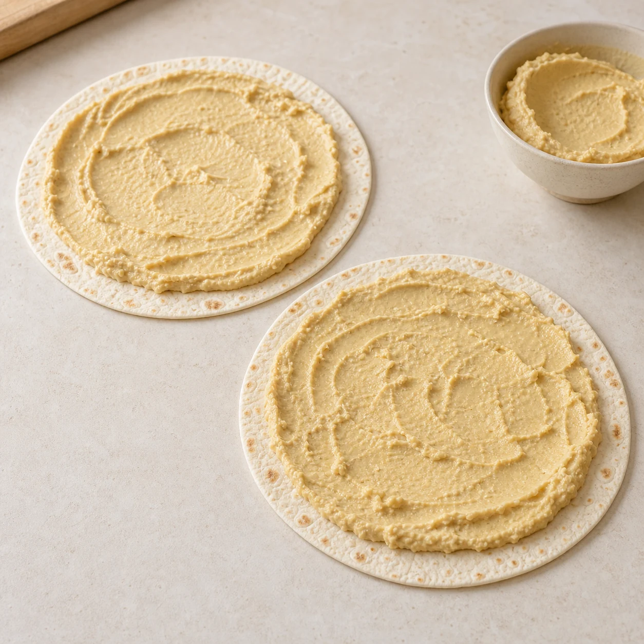 Wrap curry-houmous — tartiner les wraps