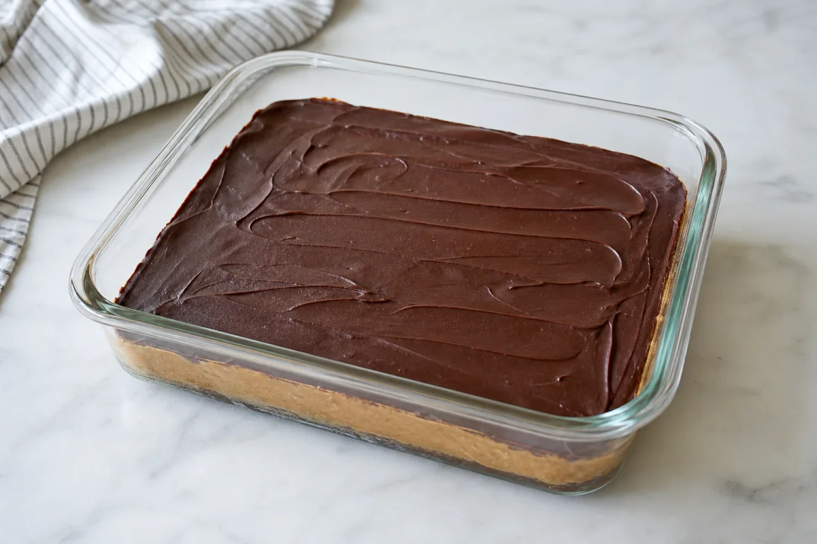 Illustration de l’étape « Étape 4 » pour la recette Barres d'avoine et de chocolat en couches.
