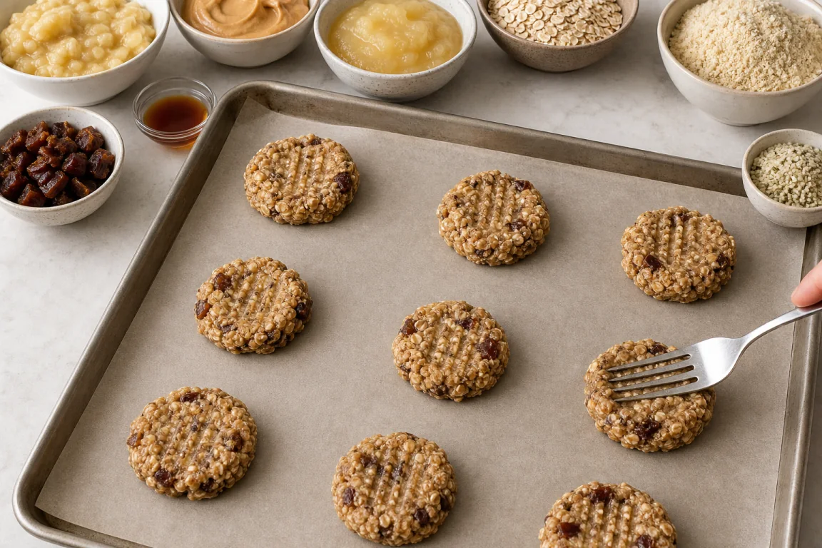 Illustration de l’étape « Étape 4 » pour la recette Cookies pour le petit déjeuner de banane au beurre d'arachide.