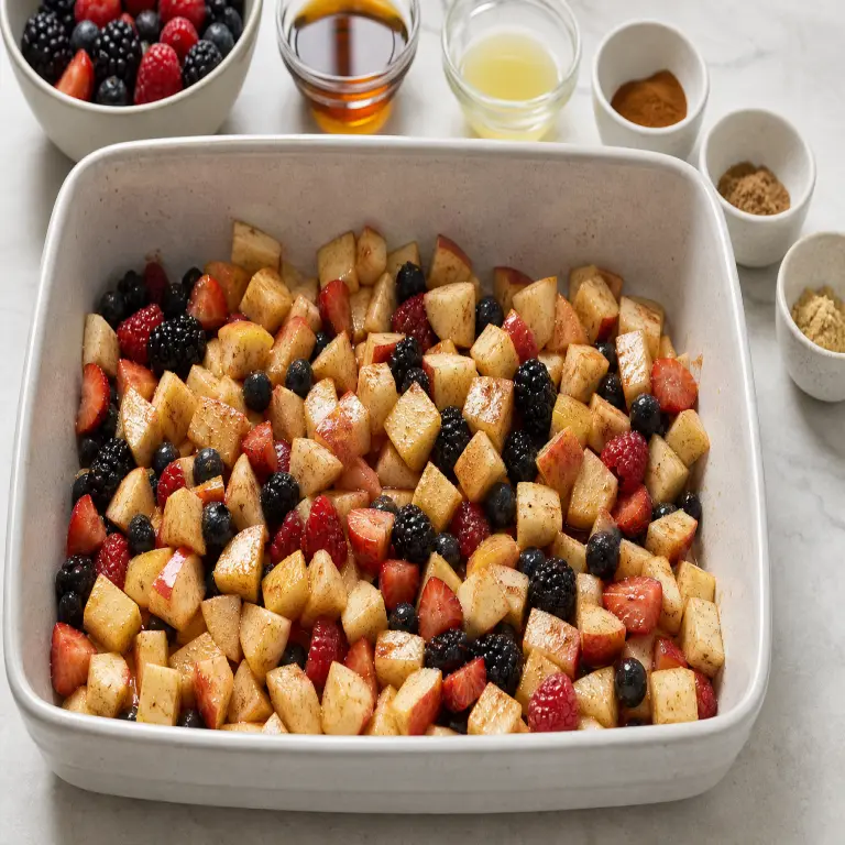 Crumble aux pommes et aux fruits rouges · étape 2