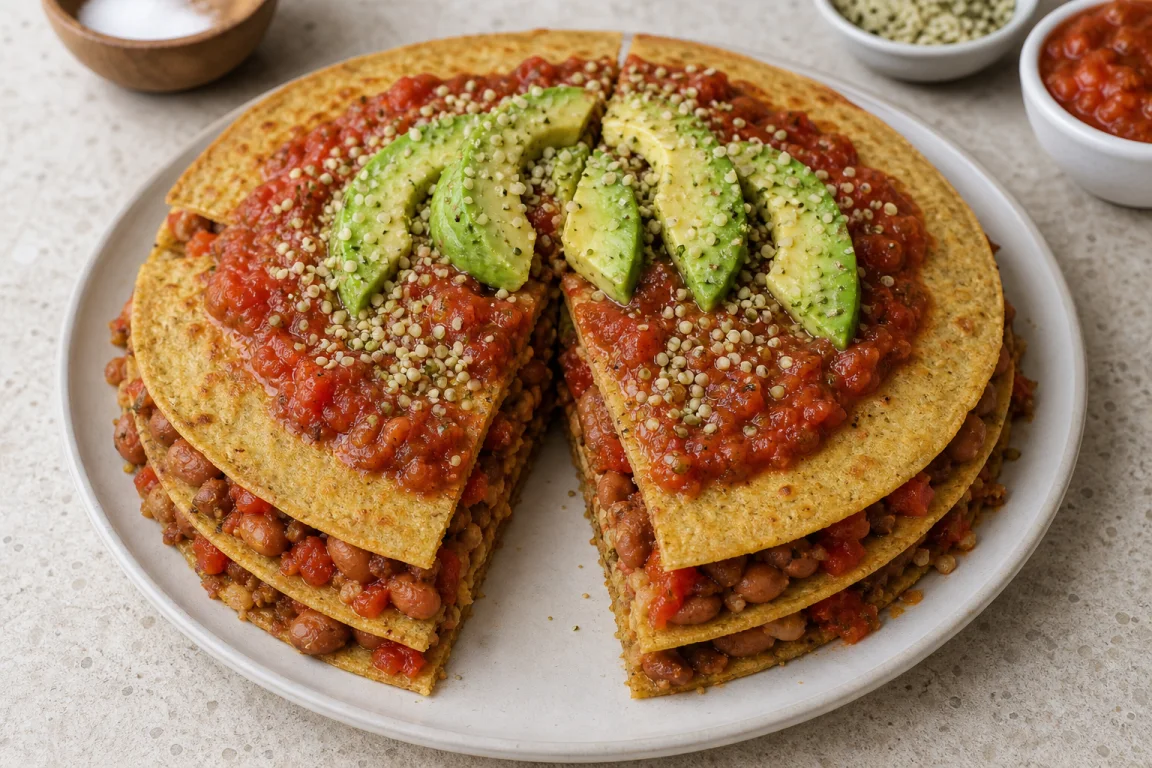 Illustration de l’étape « Étape 8 » pour la recette Pois chiche Tortilla Fajita Stack.