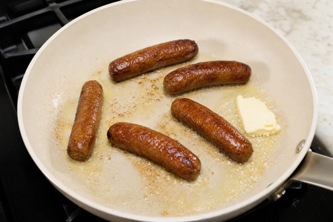 Illustration de l’étape « Étape 2 » pour la recette Sandwich petit-déjeuner aux saucisses de seitan à l’érable.