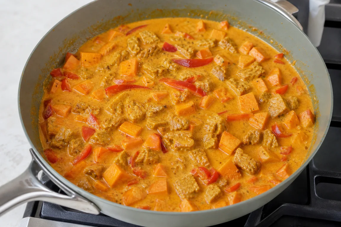 Illustration de l’étape « Étape 3 » pour la recette Panang Seitan Curry.